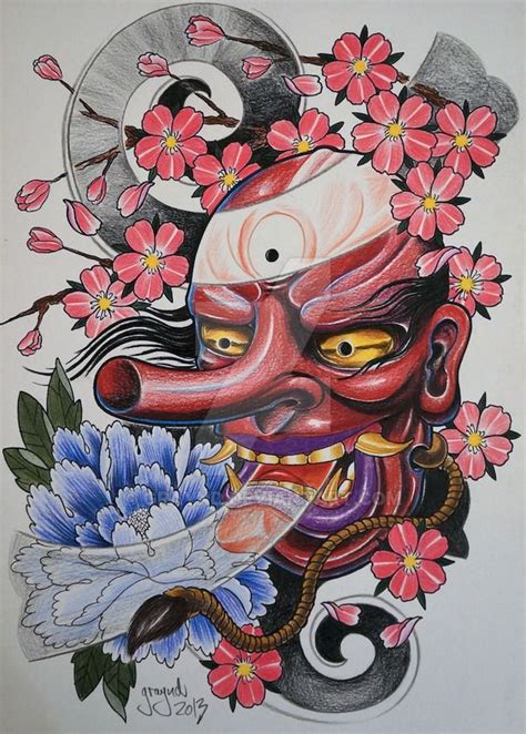 My interpretation of a tengu mask by graynd on DeviantArt | Tengu tattoo, Japanese tattoo art ...