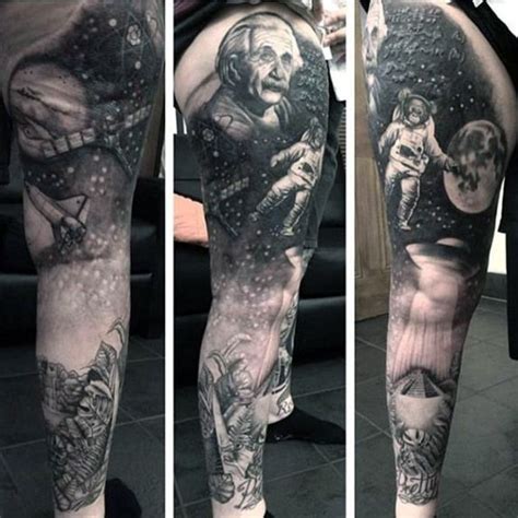 Black And White Outer Space Tattoo 100 astronaut tattoo designs for ... | Astronaut tattoo ...