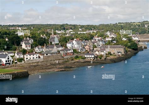 Menai Bridge village from Menai Bridge Isle of Anglesey Wales UK Stock Photo - Alamy