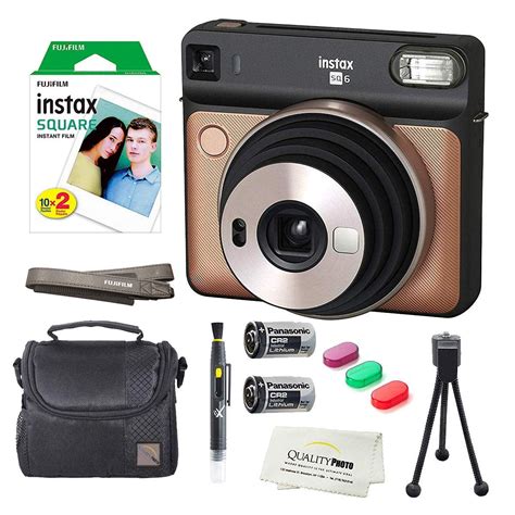 Fujifilm Instax SQUARE SQ6 Instant Film Camera (Blush Gold) + instax ...