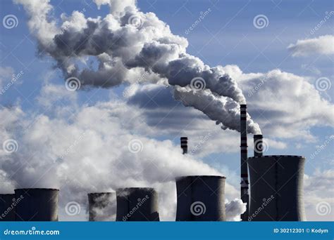 Pollution from Coal Power Plant Stock Image - Image of danger, building ...