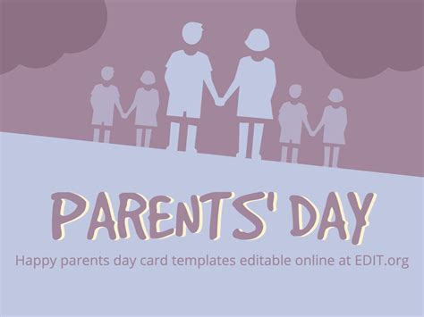 Editable Parents' Day card templates