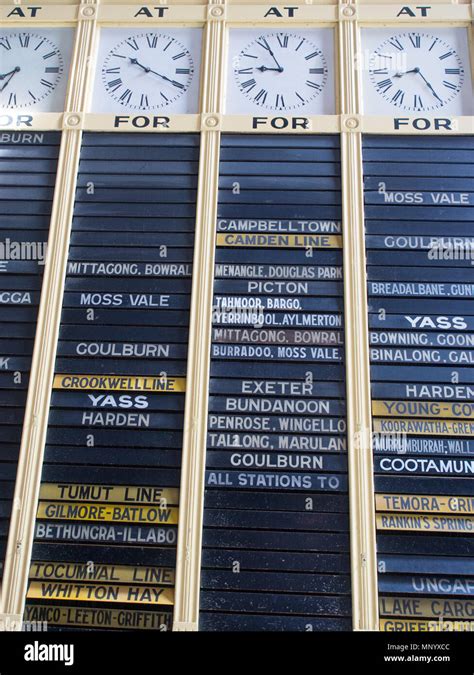 Old Sydney Train Station Timetable Stock Photo - Alamy