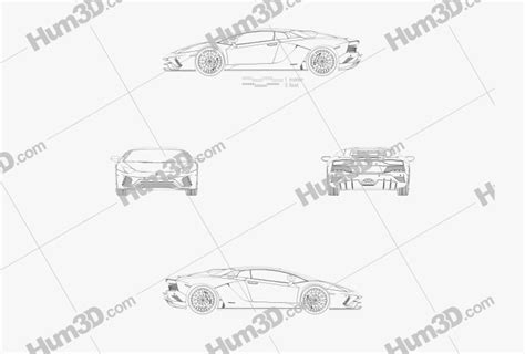 Lamborghini Aventador S 2020 Blueprint - 3DModels