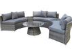 Juliet Grey Rattan Curved Half Moon Sofa Coffee Table Garden Furniture — Furniture for the home