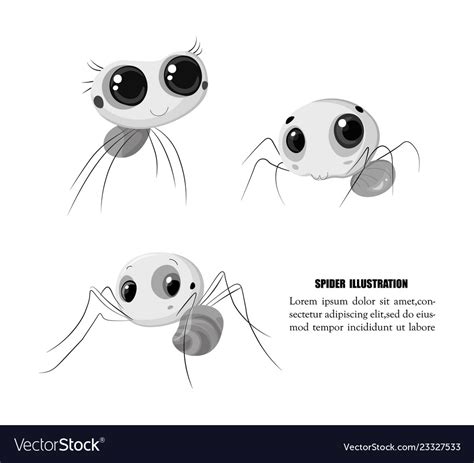 Cute spider funny character Royalty Free Vector Image