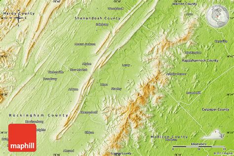 Physical Map of Page County