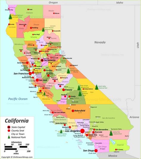 Ca State Map With Cities - Allina Madeline