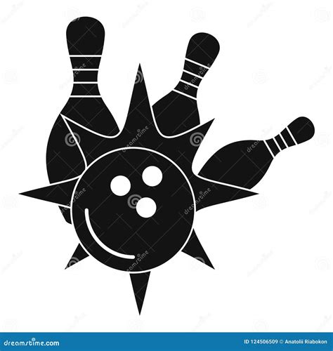 Bowling Strike Icon, Simple Style Stock Illustration - Illustration of club, competition: 124506509