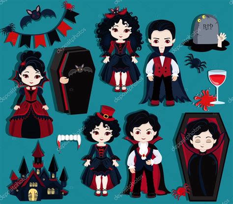 Big collection Dracula vampire vector symbols. Vampire Party. Stock Illustration by ©Sandylevtov ...