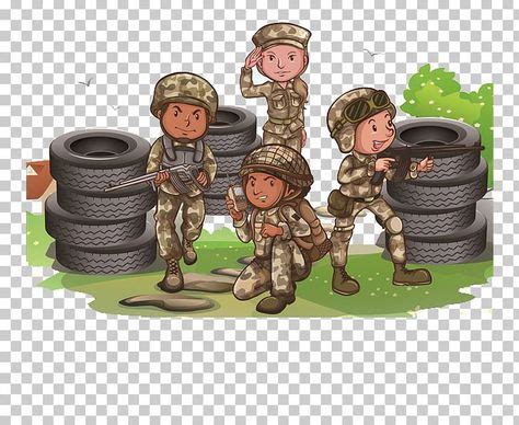 Soldier Army Weapon Illustration PNG - army, cartoon, cartoon characters, characters, combat in ...