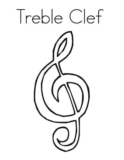 Treble Clef Music Notes Coloring Page : Kids Play Color