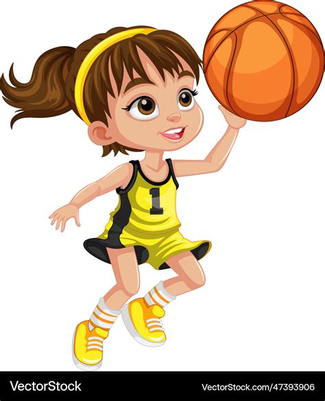 Cute basketball player cartoon character Vector Image