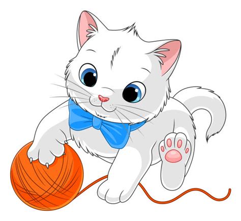 Cat Playing With Yarn Illustrations, Royalty-Free Vector Graphics & Clip Art - iStock