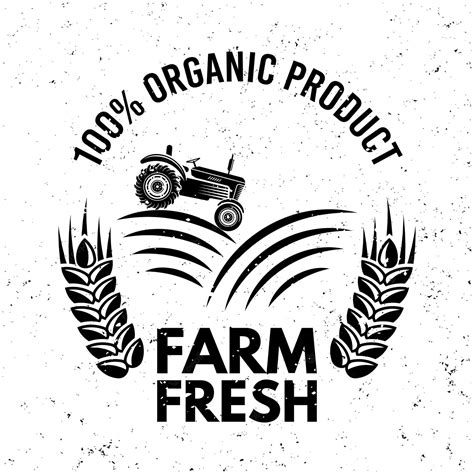 Premium Vector | Farm fresh vector monochrome emblem label badge or logo in vintage style with ...