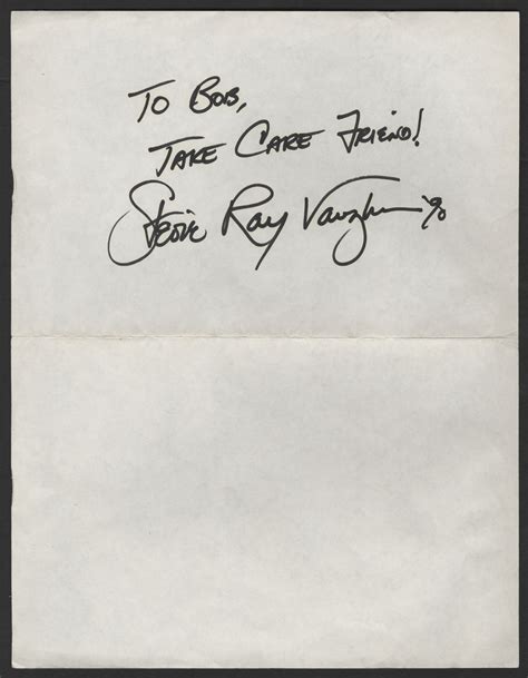 Lot Detail - Stevie Ray Vaughan Signature and Inscription