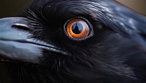 Premium AI Image | A close up of a crow's eye with a reflection in the ...