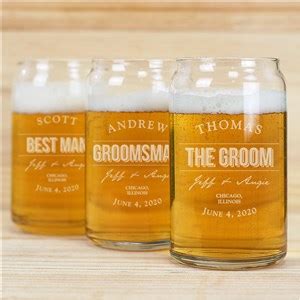 Engraved Groomsmen Glass Beer Can Glass | GiftsForYouNow
