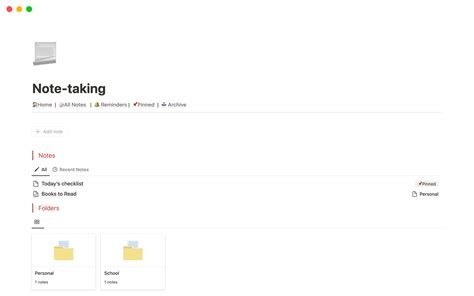 Note-taking | Notion Template
