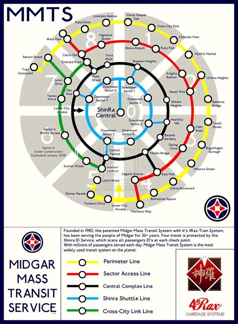 Amazing Midgar train map! Final Fantasy VII - Midgar Mass Transit System Map by Dr-Phantasmo ...