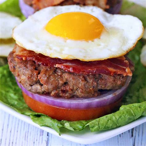 Bacon Burger Recipe (Bacon Mixed In!) - Healthy Recipes Blog