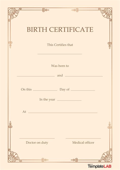 Printable Free Puppy Birth Certificate Template - Puppy And Pets