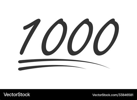 1000 - hundred number icon symbol isolated Vector Image