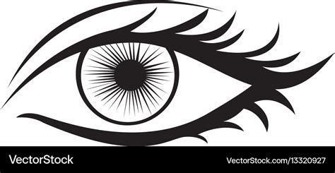 Monochrome silhouette with female eye Royalty Free Vector
