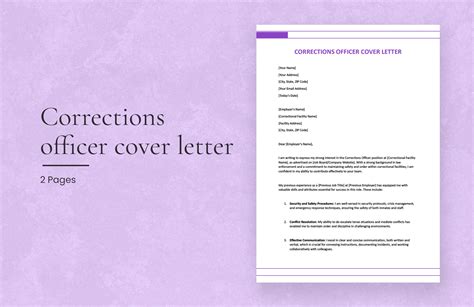 Corrections Officer Cover Letter in Word, Google Docs - Download | Template.net