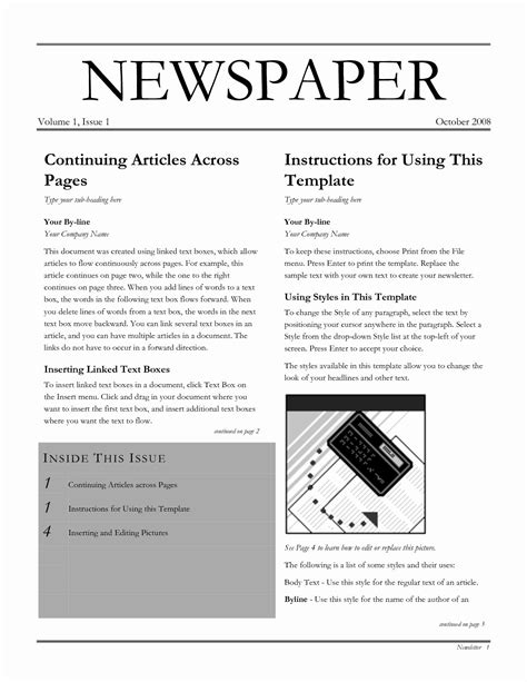 Ms Word Newsletter Template Unique Newspaper Ad Template Word Zimerong ...