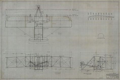 Wright Brother Airplane Original Blueprint Poster Wright Brother ...