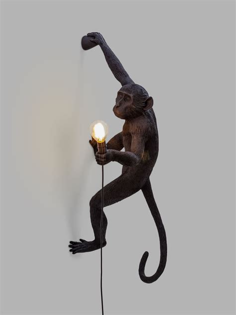 Seletti Hanging Monkey Indoor/Outdoor Wall Light, Black