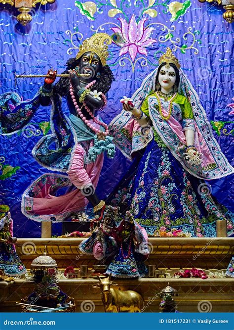 Deities in Sri Krishna Balaram Mandir, ISKCON Temple of Vrindavan Stock Image - Image of ...