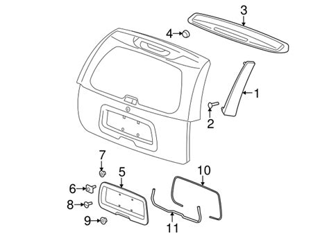 19120563 - Liftgate Window Reveal Molding 2002-2006 GMC Envoy XL | Freedom Chevrolet Buick GMC Parts