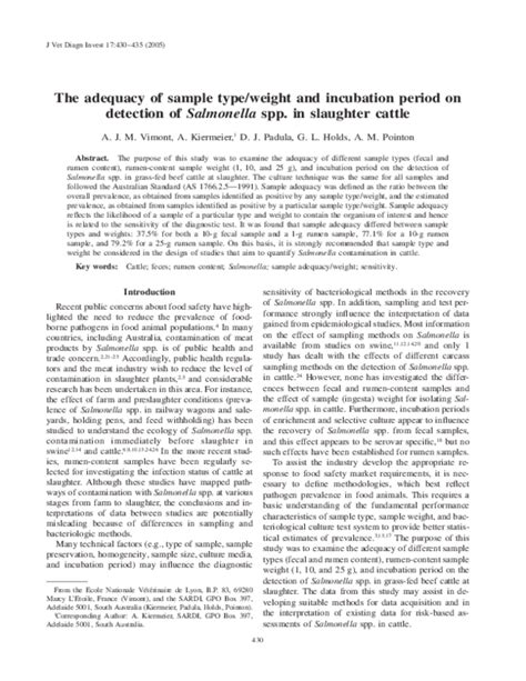 (PDF) The Adequacy of Sample Type/Weight and Incubation Period on Detection of Salmonella Spp ...