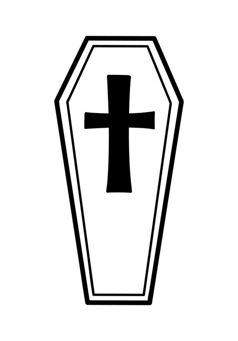 Doodle coffin isolated. Outline hand drawn coffin clip art. Vector ...