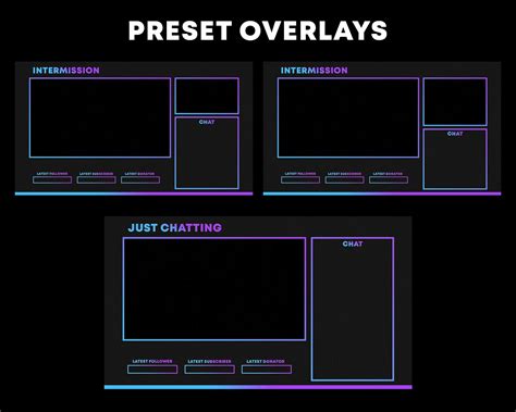 ANIMATED Twitch Overlay Pack Blue Purple Gradient Package - Etsy