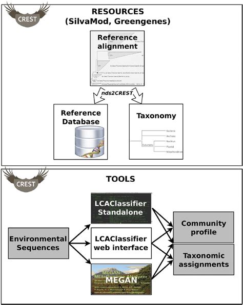 Overview of the resources of CREST. The flow of information during the ...