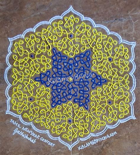 Tamil New Year Kolam Contest | Rangoli designs with dots, Handmade embroidery designs, Free hand ...