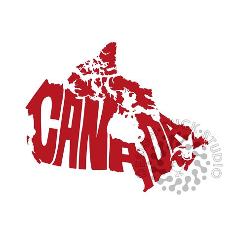 Canada Typography, Canada Map, Canada Word Art, Country Name Inside Shape, Names Inside Country ...