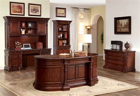 Roosevelt CM-DK6252OD Oval Office Desk in Cherry w/Options