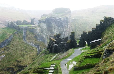 Visiting Tintagel Castle.