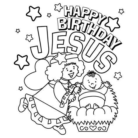 Coloring Page For Kids Happy Birthday Jesus