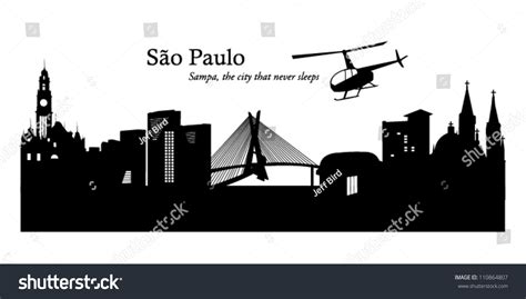 Sao Paulo Skyline Stock Vector Illustration 110864807 : Shutterstock