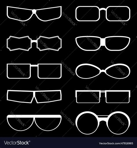 Set of outline transparent icons glasses Vector Image