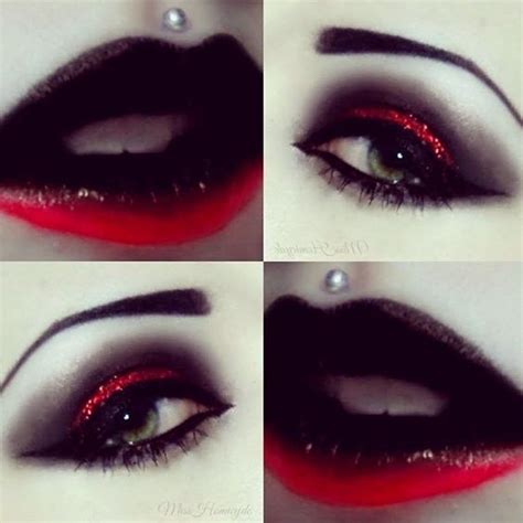 black and red vampire eye and lip makeup: | Halloween makeup, Eye makeup pictures, Makeup