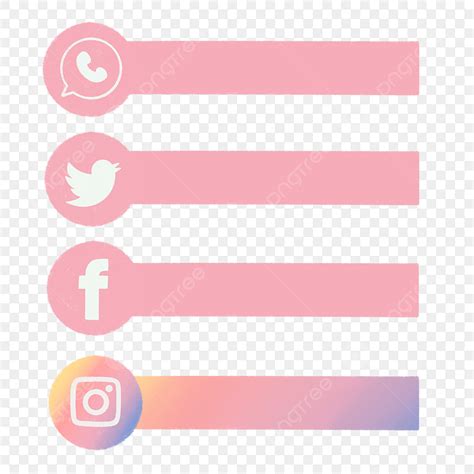 Hand Drawn Style Hd Transparent, Pink Social Media Icon Banner ...