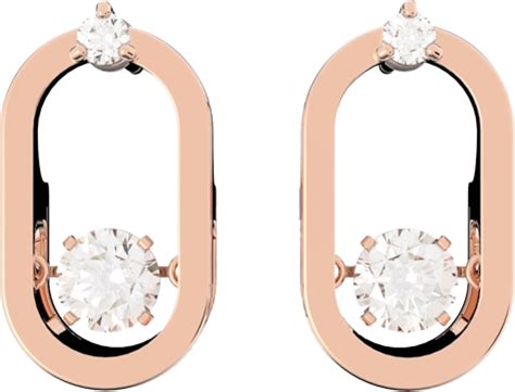 Swarovski Sparkling Dance Oval Stud Earrings - Rose Gold/Transparent ...