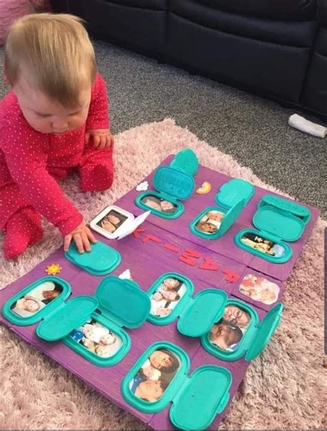 Cute “Peek a Boo I See You” DIY | Toddler activity board, Baby play ...