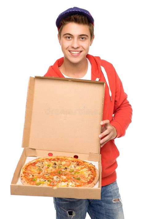 Pizza delivery man stock image. Image of casual, adult - 21238119